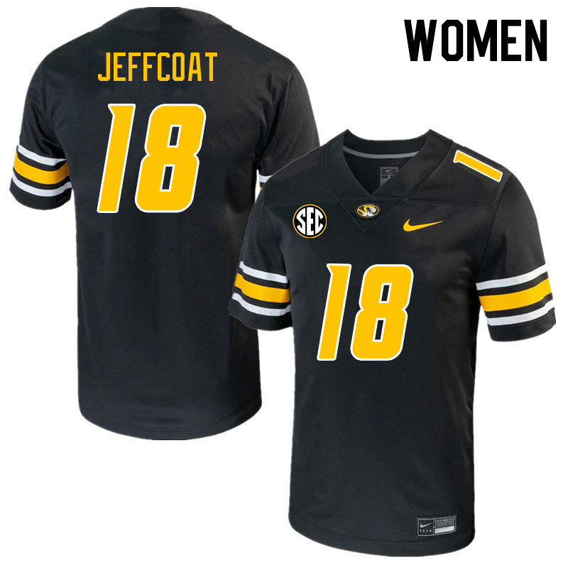Women #18 Trajan Jeffcoat Missouri Tigers College 2023 Football Stitched Jerseys Sale-Black